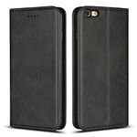 Copmob iPhone 6 Plus/6S Plus, Premium Flip Wallet Leather Case [Magnetic Closure] [3 Slots][Stand Function] Built-in TPU Case Cover for iPhone 6 Plus/6S Plus – Black