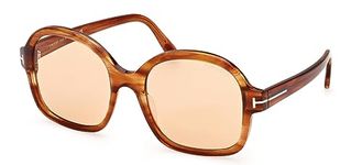Tom Ford Ladies 5745e Sunglasses Stripe Tan Brown, Light brown / brown stripes, One Size