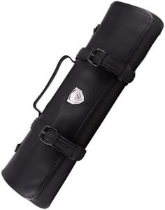 Dalstrong - Vagabond Knife Roll Full & Top Grain Brazilian Leather Roll Bag - Midnight Black - 16 Slots - Interior and Rear Zippered Pockets - Blade Travel Storage/Case