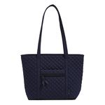 Vera Bradley Women's Cotton Small Vera Tote Bag, True Navy, One Size