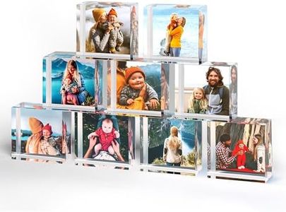 ArtPix 3D Acrylic Custom UV Photo Print Block, Personalized Gifts for Father, Dad, Men, Him, Husband, Unique Customized Gifts for Women, Wife, Picture Gift With Your Own Photo (8 x 8 inch) (Set of 9)