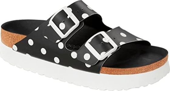 Birkenstock Papillio Arizona Pap Platform Black White Dots, Black, 6 UK