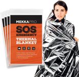 MEKKAPRO SOS Camping Emergency Mylar Blankets (4-Pack), Pocket Sized for Emergencies, Camping, Outdoors, Hiking, Survival, First Aid (Silver)