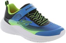 Skechers Boy's Microspec Advance Sneaker, Blue/Lime, 13 Little Kid