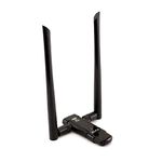 Alfa AWUS036AC Long-Range Dual-Band AC1200 Wireless USB Adapter With 2x Dual-Band (2.4GHz / 5GHz) external antenna for Extreme Distance Connection - Up to 300 Mbps - USB 3.0 - AC1200 Wireless chip - USB desktop Dock Included -