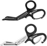 CarabinerShears Trauma Shears with Carabiner Clip (Black + Non-Stick Tactic Black)