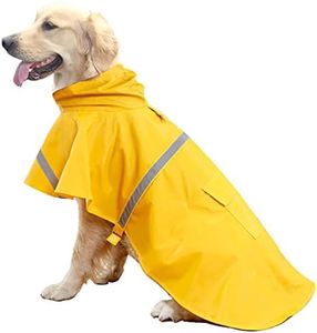 HAPEE Dog Raincoats for Large Dogs with Reflective Strip Hoodie,Rain Poncho Jacket for Dogs