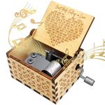 CHLDYCST Can't Help Falling in Love Wood Music Box, Antique Engraved Hand Crank Musical Boxes, Gifts for Lover Wife Husband Girlfriend Boyfriend Valentine Wedding Anniversary Birthday