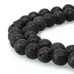 BRCbeads Black Lava Gemstone Loose Beads Well Polished Round 4mm Crystal Energy Stone Healing Power for Jewelry Making