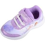 Childrens Kids Girls Infants Juniors Sparkle Glitter Frozen Slip On Touch and Close Trainers Sneakers - Lilac - UK Child 1 / EU 33-34