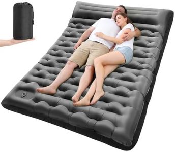 LLUAII Double Sleeping Pad for Camping, 5.9 Inch Thick Self Inflating Sleeping Mat for Camping with Built in Pillow and Foot Pump, 2 Person Camping Mattress for Backpacking Hiking
