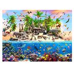 Shadzi Jigsaw Puzzles for Adults and Kids 500 Pieces, an Island of Life of Wildlife Charming Puzzles, Unique Piece Puzzle Educational Fun Games Toys (22.44 * 16.53 inch)