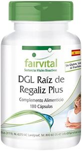 Fairvital | DGL Regaliz Plus - Raíz de Regaliz Desglicirrizado + Malvavisco + Olmo + Aloe Vera - VEGANO - Dosis alta - 180 Cápsulas - Calidad Alemana