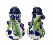 Blue Sky Ceramic 2.25" x 2.25" x 3.5" Salt and Pepper 2.25"X2.25"X3.5" Blueberry Salt & Pepper Set