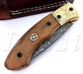 Dessi Handmade damascus steel blade folding knife. Blade length under 3 inches. Legal to carry.1684