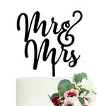 LOVENJOY Mr and Mrs Cake Topper Black Acrylic Wedding Cake Toppers for Party Decorations, Gift Boxed