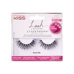 KISS Lash Couture LuXtensions Collection 1 Pair of Fake Lashes, Royal Silk, Light and Flexible Faux-Mink Eyelash with Super Slim Band includes Lash Glue