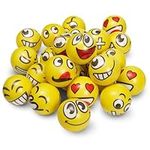 THE TWIDDLERS - Large Emoji Squeeze Balls, 6cm - Funny Face Squishy Party Bag Fillers for Kids Unisex, Stress & Anxiety Relief Fidget Toy, Sensory Toys (24 Pack)