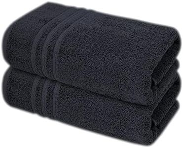 A & B TRADERS 2x Extra Large Jumbo Bath Sheets - Beach Towels 100% Cotton | Huge Size 85 x 200 cm | Pack of 2 (Black)