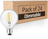 MASTERY MART 24 Pack G25 Globe LED Light Bulbs Dimmable, E26 [60W Equivalent], 2700K Soft White, Vintage Decorative Filament Bulb for Bathroom Mirror, 5.5W LED, UL Listed, Energy Star