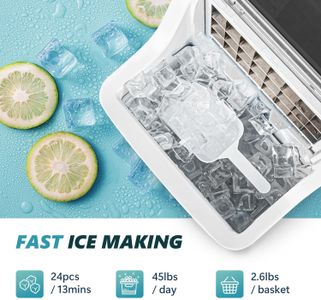 EUHOMY Countertop Ice Maker – 24kg Daily Capacity