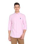 U.S. POLO ASSN. Men's Regular Fit Solid Pattern (USSHTC0066_Pink M)