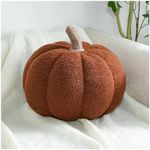 BGHN Cute Throw Pillows for Teen Girls Pillow Throw Large Decorative Pillows for Bed Office Chair Ball Pumpkin Shape Throw Pillow for Couch Home Decor,Brown,13.78 inch Large-13.78''