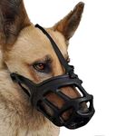 SR VISION Adjustable Dog Muzzle Cum Mouth Cover- Dogs for Great Dane/St Bernard/Rottweiler (Black, X-Large)