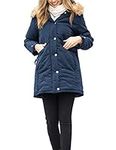 Beyove Womens Hooded Warm Winter Coats with Faux Fur Lined Outwear Jacket Navy Blue
