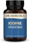 Dr. Mercola Iodine - 1,500 mcg Iodide - Supports Thyroid & Metabolic Function - Licaps Capsules - Non-GMO, Gluten-Free & Soy-Free - 30 Capsules (30 Servings)
