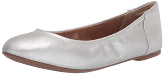 Amazon Essentials Women's Belice Ballet Flat, Silver, 6 UK