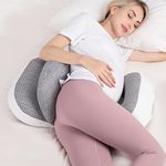 Chilling Home 3-in-1 Maternity Pillow for Pregnant Women, Pregnancy Pillows for Sleeping, Soft Pregnancy Body Pillow, Support for Waist, Back, HIPS, Legs, Detachable and Adjustable -Grey