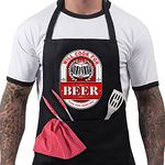 Funny BBQ Apron Novelty Aprons Cooking Gifts for Men Will Cook For Beer Black...