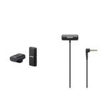 Sony ECM-W2BT Wireless Microphone with Bluetooth Connectivity, Black & ECM-LV1 Lavalier Microphone with Stereo Sound Capture