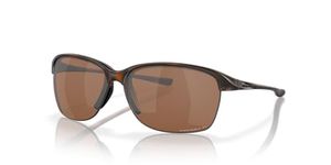 Oakley Women's Unstoppable Polarized Iridium Rectangular Sunglasses, Matte Brown Tortoise, 65 mm