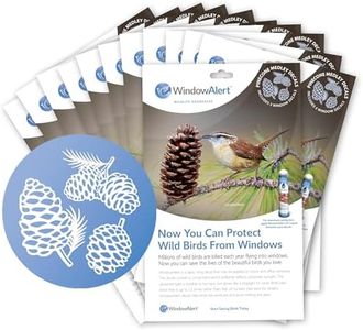 WindowAlert Pinecone Anti-Collision Decal 12 Pack - UV-Reflective Window Decal to Protect Wild Birds from Glass Collisions - Made in The USA