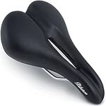 Bikeroo Bike Seat Cushion - Memory Foam Bicycle Saddle for Men and Women w/Additional Bike Accessories - Compatible w/Peloton, Stationary, Mountain, Spin, Road and Exercise Bike