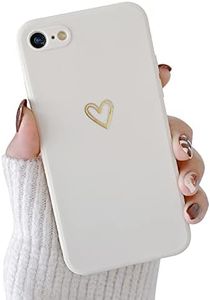 HJWKJUS Compatible with iPhone 6/6s Case for Women Girls, Soft Flexible Durable Cute Heart Pattern Slim Thin TPU Shockproof Case for iPhone 6/6s 4.7＂ -White