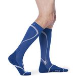 Sigvaris 412 Athletic Performance Knee High Socks - 20-30 mmHg Blue MM 412CMM50