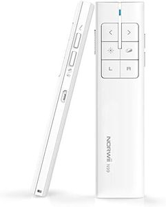 [Upgraded] KNORVAY N99 Wireless Presenter Air Mouse, 2.4GHz Rechargeable PPT PowerPoint Clicker Presentation Remote Multi-Function Laser Pointer (White)