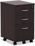 Alera ALEVA572816ES 15.88 in. x 20.5 in. x 28.38 in. Valencia Series 3-Drawer Mobile File Pedestal - Espresso