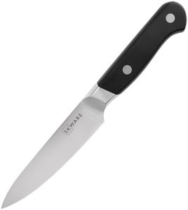 SKWARE 4" Paring Knife - Full Tang High Carbon German Steel - Compact Chef Knife for Peeling, Paring, Trimming of Meat, Fruit, Vegetables - Black