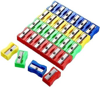 Sacapuntas de Metal,50 PCS Sacapuntas Manual 2 Orificios Afilalápiz Agujero único Acero Inoxidable Afilalapices para Niños Escolares Oficina