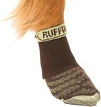 RUFFWEAR Bark'n Boot Socks for Dogs, Large Dog Socks for under Dog Shoes & Dog Boots, Set of 4 Comfortable, Quick-Drying & Reinforced Dog Walking Socks, Size L, Earth Brown