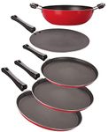 Nirlon Non-Stick Aluminium Odor Free 5 Piece Chemical Free Pots and Pans Set Combo Set