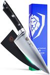 DALSTRONG Chef Knife - 6 inch - Gladiator Series Elite - Forged High Carbon German Steel - Razor Sharp Kitchen Knife - Full Tang - Black G10 Handle - Sheath Included - Chef's Knife - NSF Certified