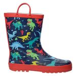 A2Z 4 Kids Boys Rain Boot Non-Slip Waterproof Rubberb - Wellies Dinosaur 2.5 UK Navy