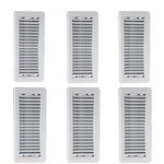 Hartford Ventilation 4" x 10" Floor Vent Covers White 6 Pack - Heavy Duty Walkable Floor Registers - Easy Adjust Air Vent Deflector - Vent Covers for Home - Reinforced Bend-proof Weld