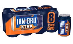 IRN-BRU Xtra No Sugar Fizzy Drink Cans, 330ml, (Pack of 8)