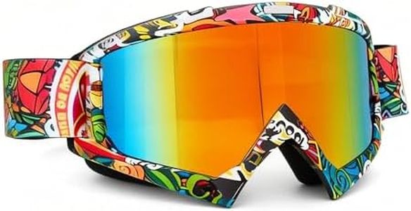 Shutuan Dirt Bike Goggles Motorcycle ATV Glass Riding Four Wheeler Offroad Mx Racing Helmet Goggles (Red green frame orange frame)